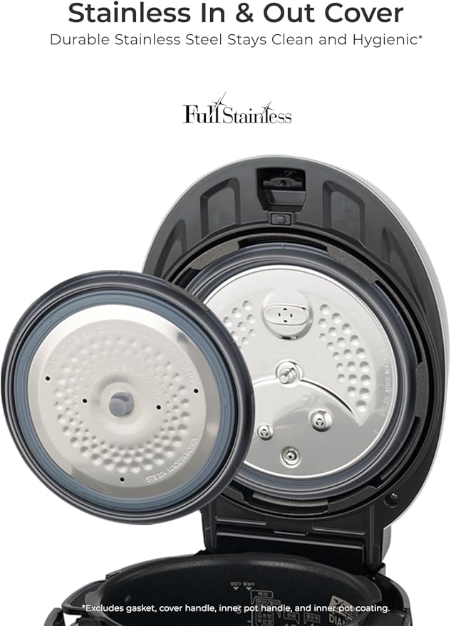 CUCKOO CRP-P1009SB 10-Cup (Uncooked) / 20-Cup (Cooked) Heating Pressure Rice Cooker & Warmer with Nonstick Inner Pot, 13 Menu Modes, Fuzzy Logic Tech, 3 Voice Guide, Auto Clean (Black)