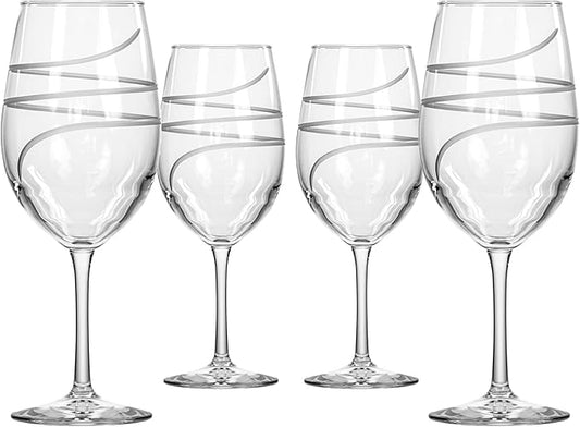 Rolf Glass Twist All Purpose Wine Glass 18 Ounce | Proudly Made in the USA | Large Wine Glasses | Lead-Free Glass | Engraved Large Wine Glasses | (Set of 4)