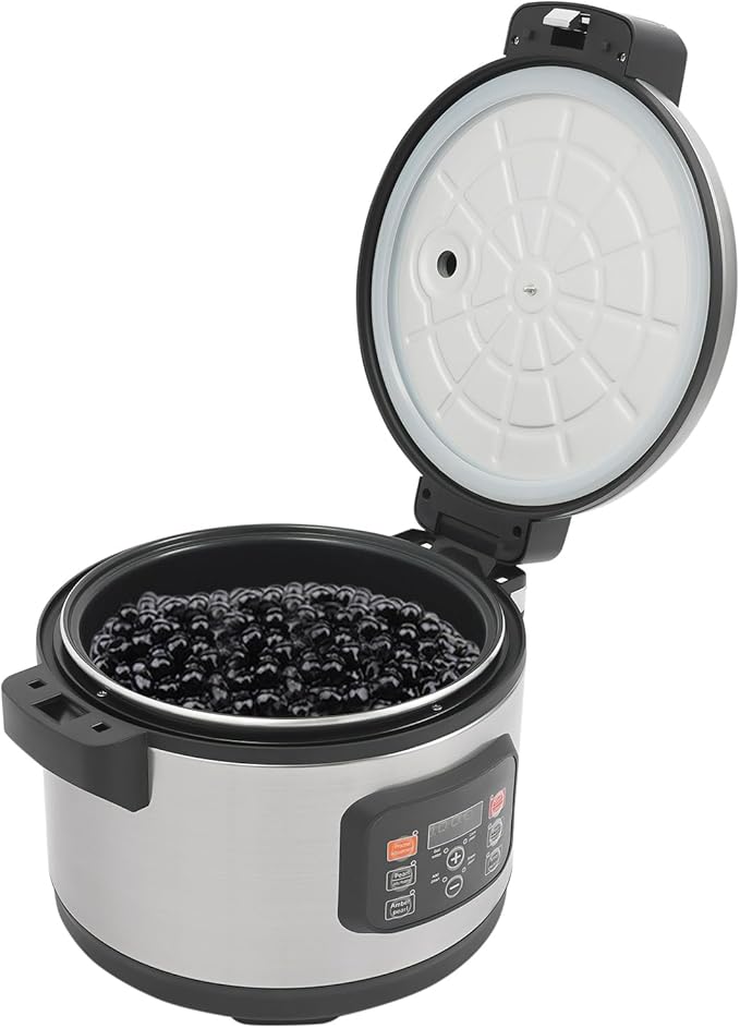 Commercial Boba Pearl Cooker 12L Tapioca Maker, Automatic Non-Stick Bubble Tea Cooker with Smart Touchscreen for Boba Tea, Milk Tea, and Sago Pearl Drinks 110V