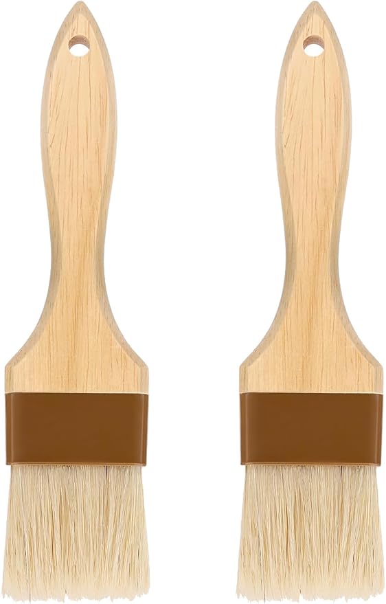 Pastry Brush,Basting Brush for Cooking,Natural Boar Bristle Pastry Brush for Baking,Not Shed Cooking Brush for Oil and Sauce,Butter Brush,Food Brushes,Baster,Egg Wash Brush Kitchen Gadgets(1.5 inch)