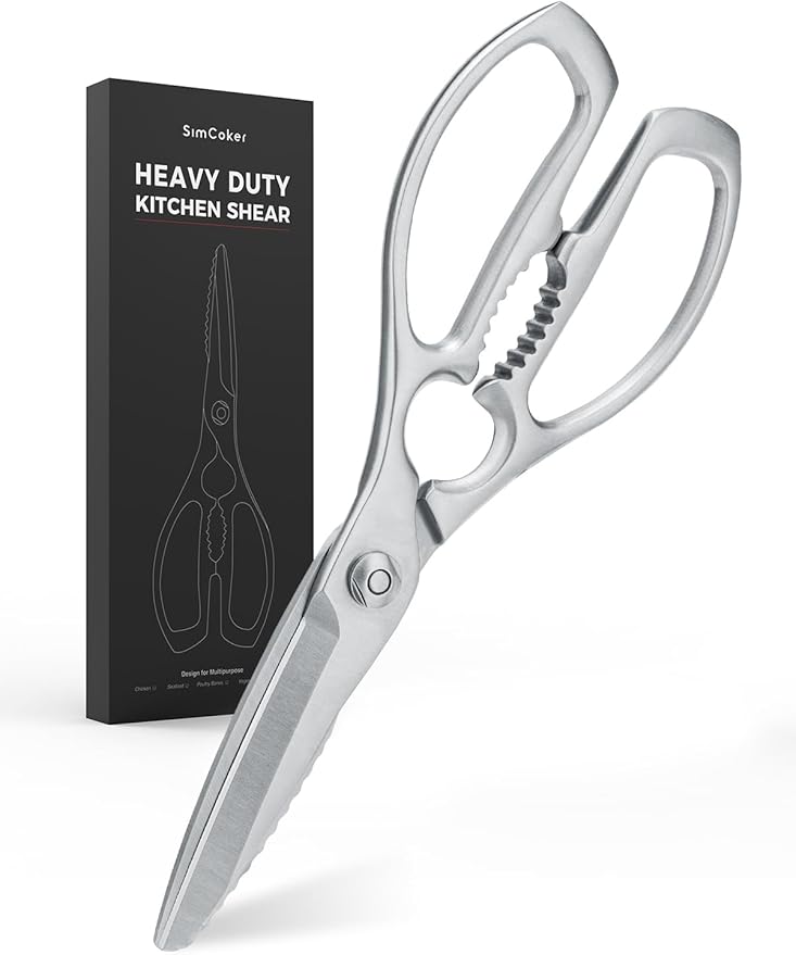 Kitchen Shears – Heavy-Duty Kitchen Scissors for Food | Ideal for Meat, Poultry & Vegetables | 3Cr14 Stainless Steel | Forged for Strength | Dishwasher Safe