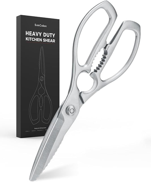 Kitchen Shears – Heavy-Duty Kitchen Scissors for Food | Ideal for Meat, Poultry & Vegetables | 3Cr14 Stainless Steel | Forged for Strength | Dishwasher Safe