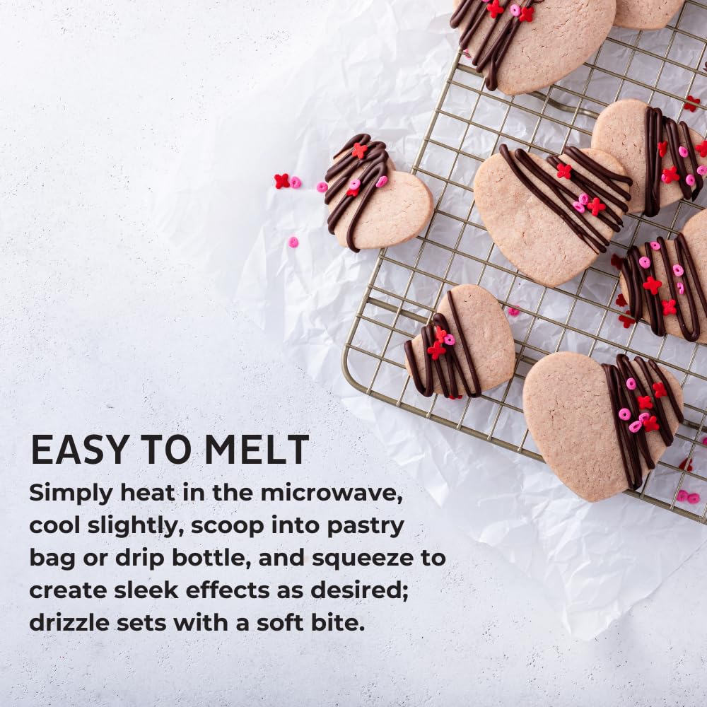 Chocolate-Flavored Cake Drizzle by Chefmaster, Edible Cake Drip Frosting for Decorating, Drip for Cakes, Cupcakes, Cookies, Donuts, 6.6 lbs