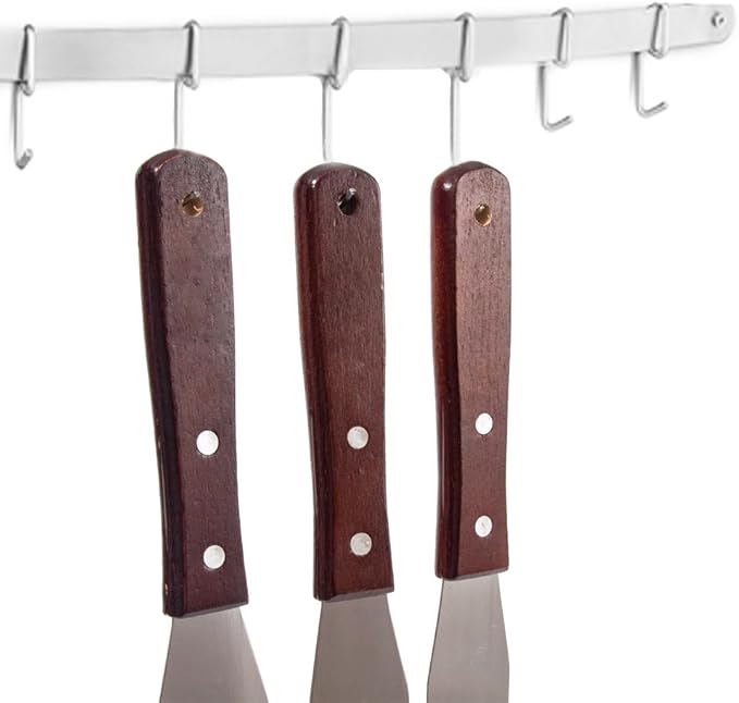 Straight Cake Icing Spatula set of 3 Professional Stainless Steel Cake Decorating Frosting Spatulas, 6"-8"-10" Flexible Resistant Blade, Wooden Handle for Easy Grip