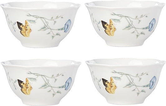 Lenox 792566 Butterfly Meadow 4-Piece Rice Bowl Set , White