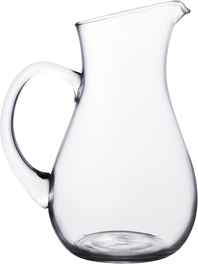 Glass Water Pitcher with Spout – Elegant Serving Carafe for Water, Juice, Sangria, Lemonade, and Cocktails – Crystal-Clear Glass Beverage Pitcher.
