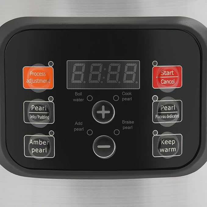 Commercial Boba Pearl Cooker 12L Tapioca Maker, Automatic Non-Stick Bubble Tea Cooker with Smart Touchscreen for Boba Tea, Milk Tea, and Sago Pearl Drinks 110V