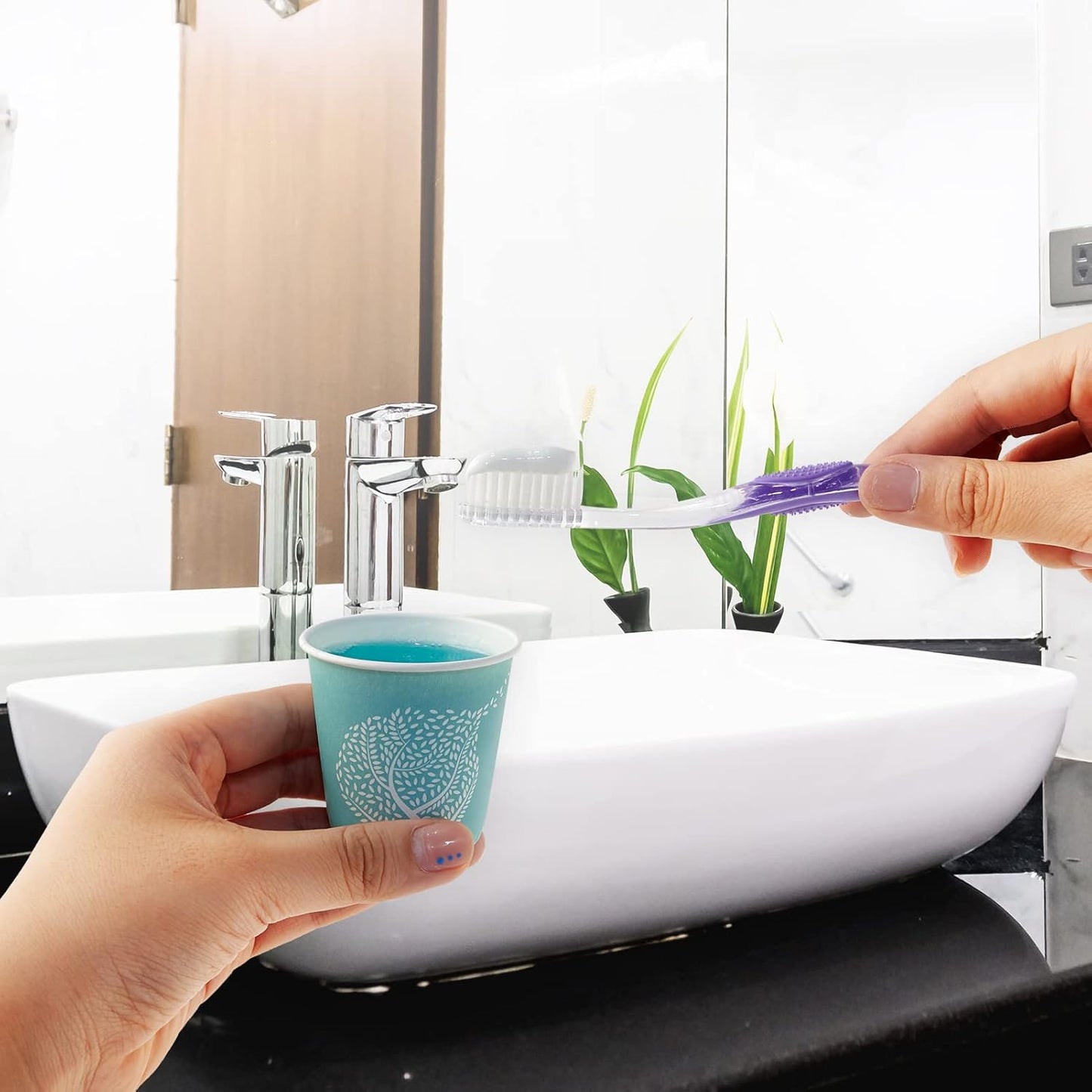 LITOPAK 600 Pack 3 oz Disposable Bathroom Cups, Colorful Small Disposable Paper Cups for Parties, Picnics, Barbecues, Travel and Events