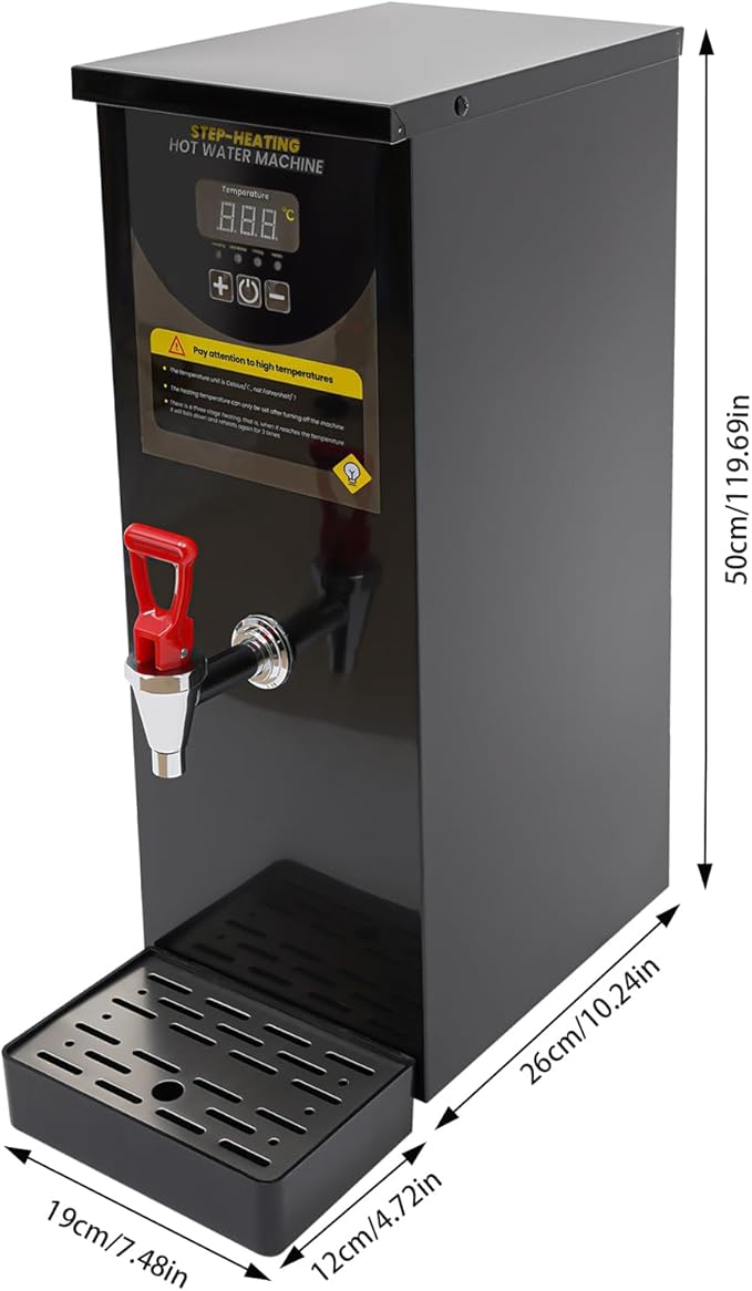 Step-Heating Commercial Hot Water Dispenser, 8L/2.11Gal Hot Water Boiler Dispenser Electric Water Pot Boiler Commercial Boiling Water Machine for Tea Coffee Shop Dessert Shop Hotel - 35L/H 2000W