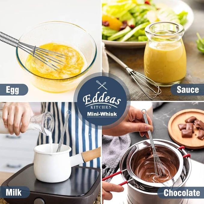 Mini whisk, Small Whisk 2 Pieces, 5in and 7in 304 Stainless steel Wire Whisk for Whisking, Beating, Mixing Sauces, Blending Ingredients