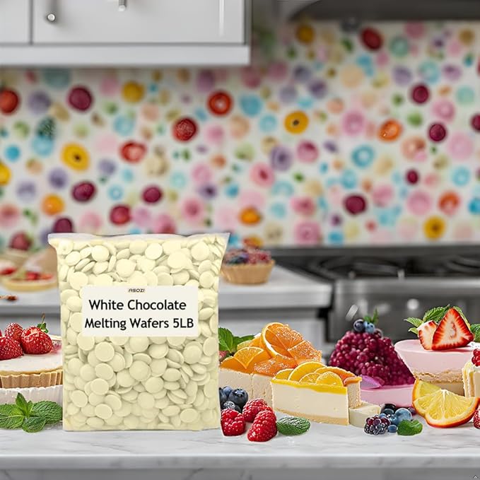 White Chocolate Coating Melting Wafers 5 LB- Creamy and Sweet Taste, Perfect for Molding, Dipping, Desserts, and Candy 80 Onuce (White Chocolate)