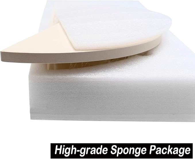 BBQ Future 19.8 Inch Half-Moon Ceramic Heat Deflector Plates for Kamado Joe Big Joe I, II & III, 2-Pack, White