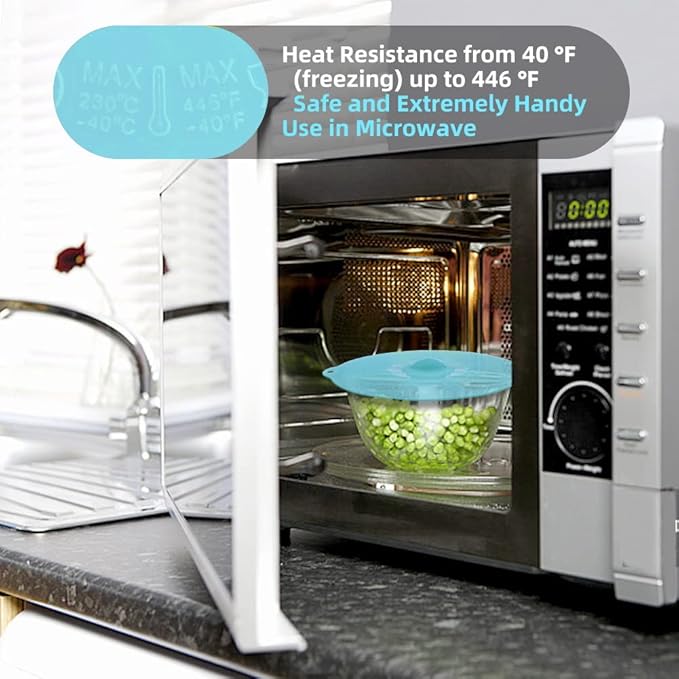 Silicone Lids for Food Storage - Silicone Bowl Covers Pot Lids BPA Free Suction Lids Silicone Microwave Cover Pot Covers for Cups Bowls Pots Pans Oven Fridge