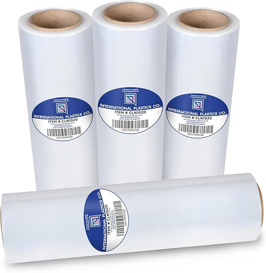 International Plastics Co. 4 Pack of 18" Plastic Stretch Film Wrap 1200 feet Each 500% Stretch Ability