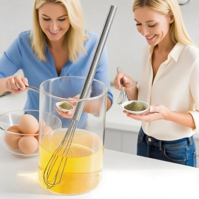 FLYINGSEA Whisks,Small whisk,Egg Whisk,10.5" Stainless Steel Whisk,Mini whisk,Whisk stainless steel,Cooking and Kitchen Gadget.(1 Pcs)