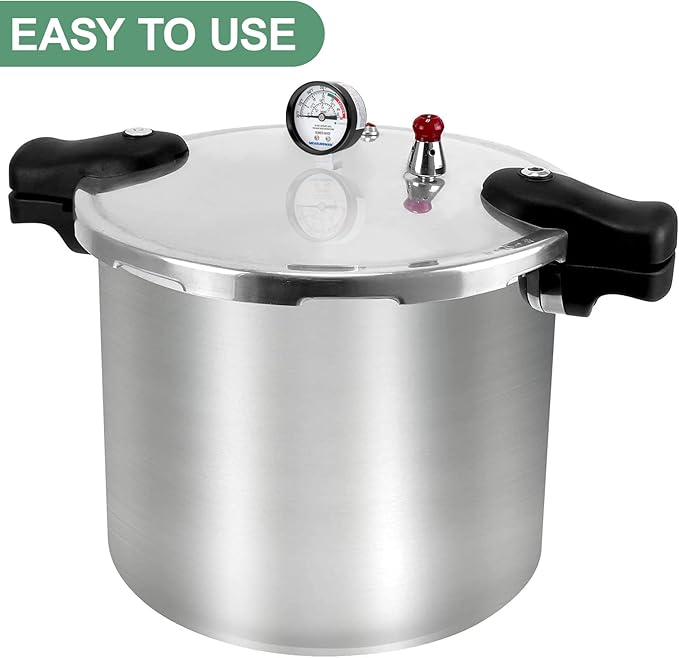 MEASUREMAN Black Steel Pressure Cooker Gauge, Pressure Canner Gauge, Steam Pressure Gauge, 2" Dial, Lower Mount, Including Hexagon Gasket and Nut