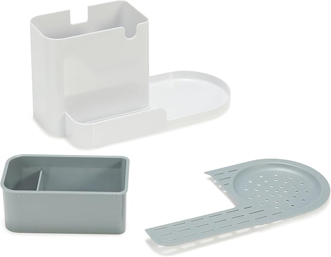 Amazon Basics Kitchen Sink Organizer/Sponge Holder, Large, White