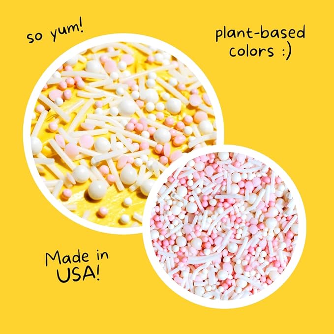 Pink Pop! Natural Nonpareils Sprinkles by Supernatural, No Artificial Dyes, Soy Free, Gluten Free, Vegan, 3oz