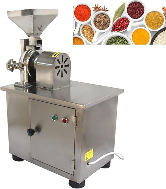 TECHTONGDA Commercial Grain Grinder Mill Electric Universal Pulverizer Grinding Machine Grain Mill Food Grinding Machine with 0.118" Crushing Fineness for Dry Grain Rice Coffee Bean