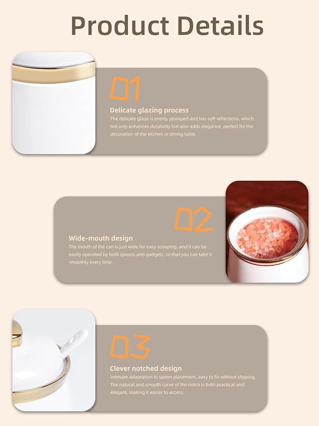 HAOTOP 12oz Sugar Bowl with Lid and Spoon,Simple Ceramic Sugar Jar Sugar Container Sugar Dispenser Coffee Bar Accessories, Modern Kitchen Countertop Canisters, White