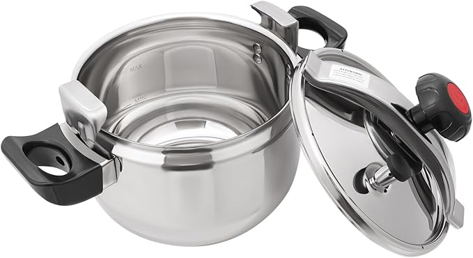 7.4 Quart Pressure Cooker Stainless Steel Pressure Canner, Large Capacity, Commercial Pressure Cooker Clamp On Type, Single Valves for Family or Commercial Use (7.4 Qt)