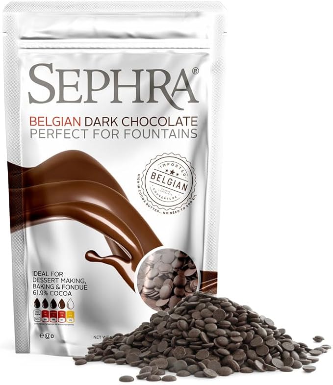 Sephra Fountain-ready Belgian Dark Chocolate 2lb Bag - Ideal for Melting