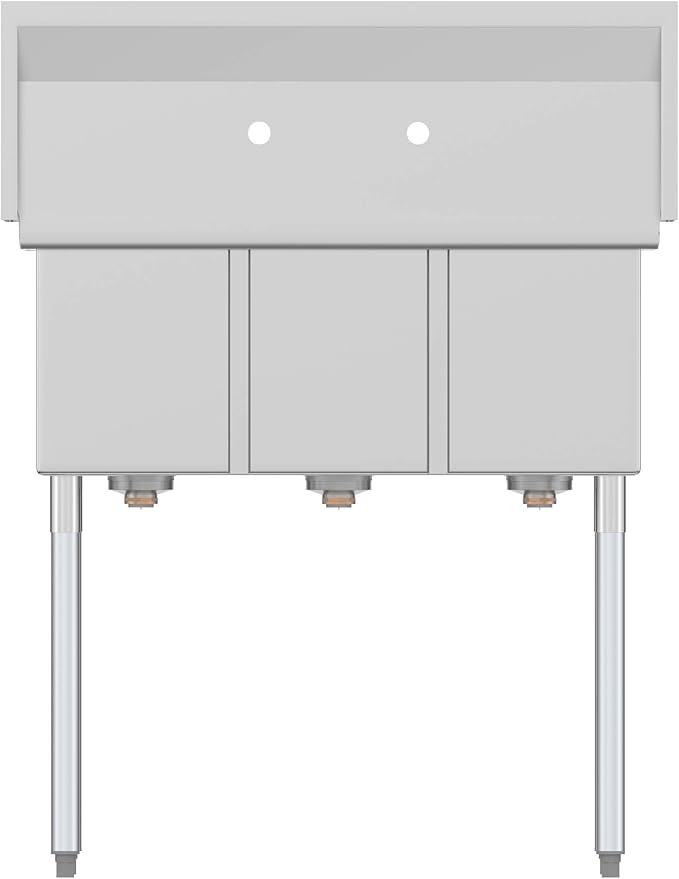 KoolMore 36" 3 Compartment Stainless Steel Triple Bowl NSF Commercial Kitchen Sink - Bowl Size 10" x 14" x 10"