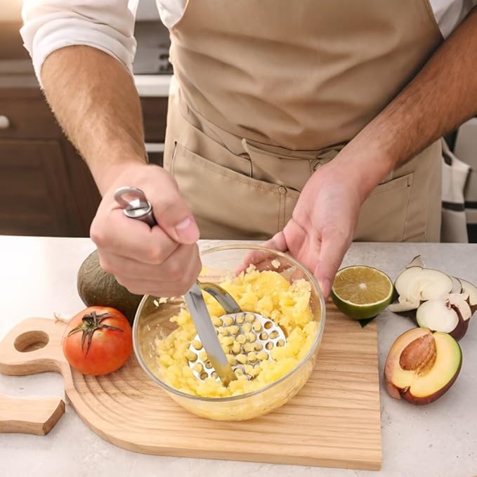 FLYINGSEA Potato Masher, Professional 18-8 Stainless Steel Potato Masher. Vegetable Masher,Cooking And Kitchen Tools.