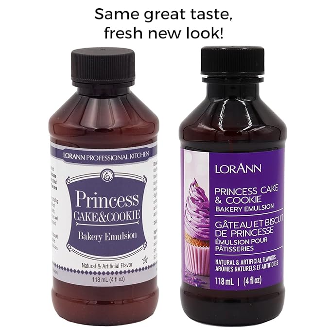 Lorann Oils Princess Cake and Cookie Bakery Emulsion: Regal Flavor Blend, Perfect for Enhancing Sweet, Cake-like Undertones in Baked Goods, Gluten-Free, Keto-Friendly, Unique Flavor Blend Essential