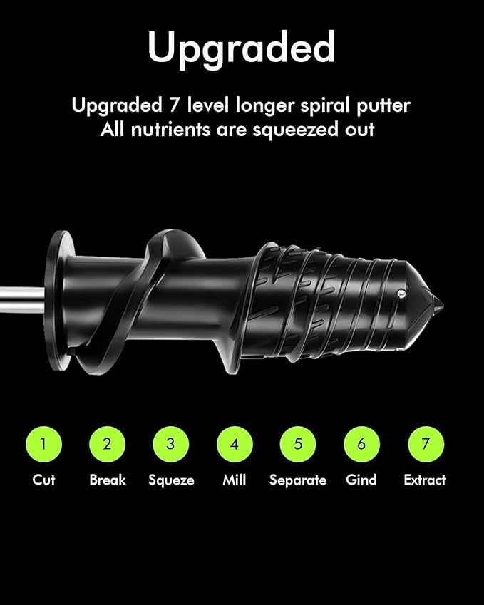 SiFENE Slow Masticating Juicer Machine, Dual 3" Wide Mouth, Anti-Clog Function, Wheatgrass, and Fruit Juice Extractor Maker. Easy to Clean & Non-BPA, White