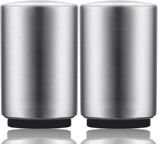 2PCS Premium Beer Bottle Opener, Automatic Stainless Steel Quick Pop the Top Can Openers by Magnet Catching No Damage Caps, Wine Accessory Push Down Off Magnetic Bartender Tool for Home Picnic Camping