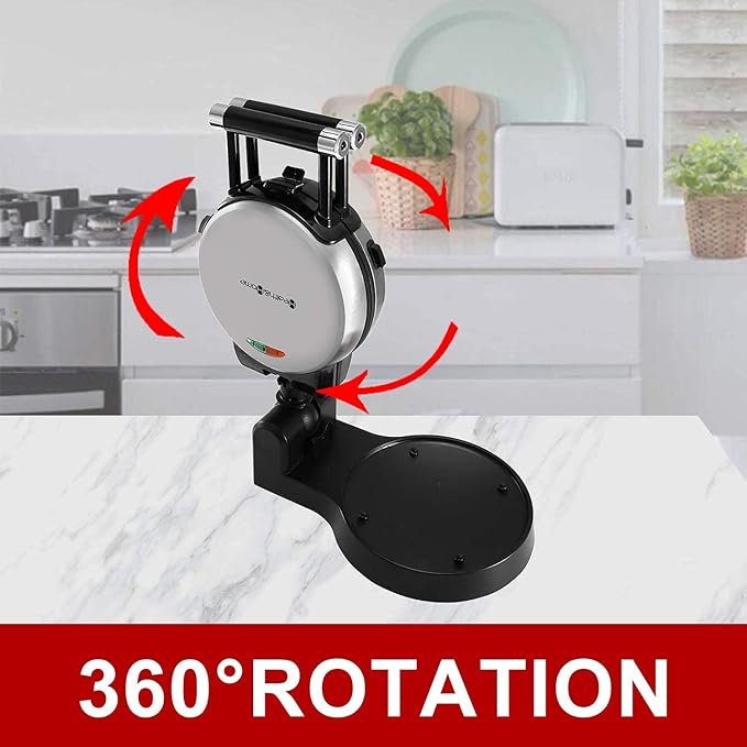 3-in-1 Waffle, Omelet, Egg Waffle Maker, 3 Removable Nonstick Baking Plates, Upgraded 360 Rotating Belgian Maker