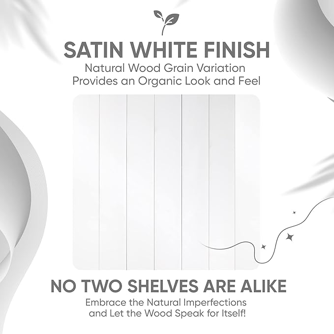 Homeforia White Floating Shelf 12 inch, High End Solid Real Wood Small 12inch Floating Shelves for Wall Mounted, White Wooden 12 in Floating Shelves, Heavy Duty Bracket, 12 X 6.5 X 1.75 inch, Set of 2