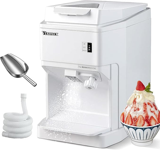 Electric Snow Cone Machine, 250W Shaved Ice Machine, Thickness Adjustable Ice Shaving Machine 265LBs/hr Rotate Speed & Strong Power for Home and Parties Events Snack Bar(2.6Qt)