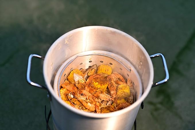 Barton Propane 30 Qt Turkey Flyer Fish Fryer Boiler Steamer Set, 37,000 BTU Burner, Ideal for Outdoor Cooking Seafood Boiler Roaster Crawfish Boiling Gas Stove