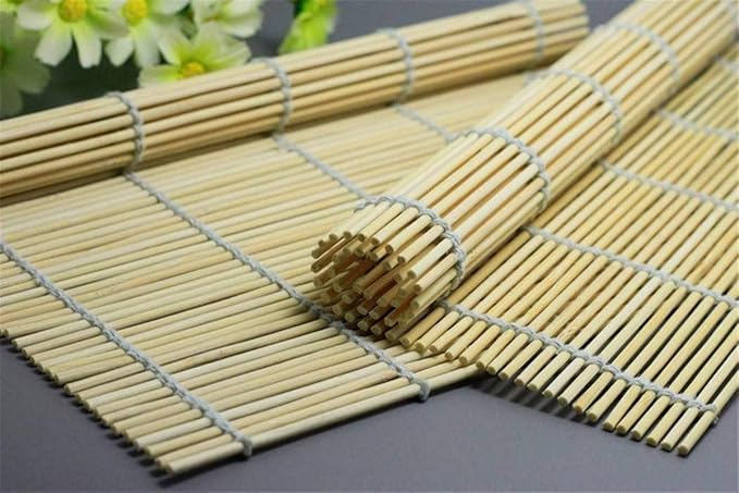 JapanBargain, 2 Pack Large Sushi Roll Bamboo Mats, 10.5" Square Natural Bamboo Sushi Rolling Mats for Making Sushi Rolls, Eco-Friendly, Reusable, Easy to Clean
