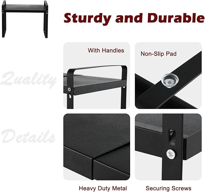 Aertiavty 3 Pack Expandable Cabinet Shelf Organizer Kitchen Shelf Riser Stackable Pantry Shelves Kitchen Organizers and Storage Metal Spice Rack Countertop Organizer Cupboard Adjustable Shelfs