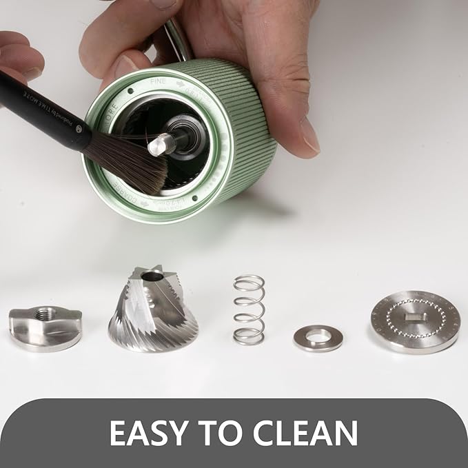 TIMEMORE Manual Coffee Grinder with Stainless Steel Espresso Coffee Bean Grinder Chestnut C3 ESP Internal Adjustable Setting, Double Bearing Positioning Green