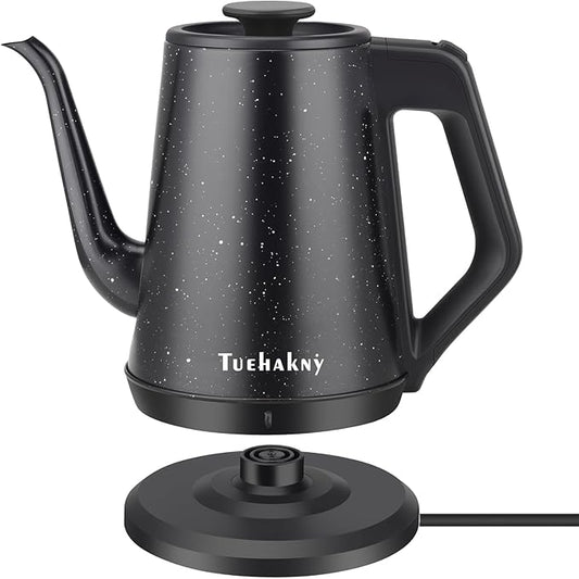 1l Electric Kettle 1000w, Quick Heat-Up In 3 Min, Black Stainless Steel Kettle With Star Design (Bpa-Free), Automatic Shut-Off, Compact For Office/Travel/Kitchen