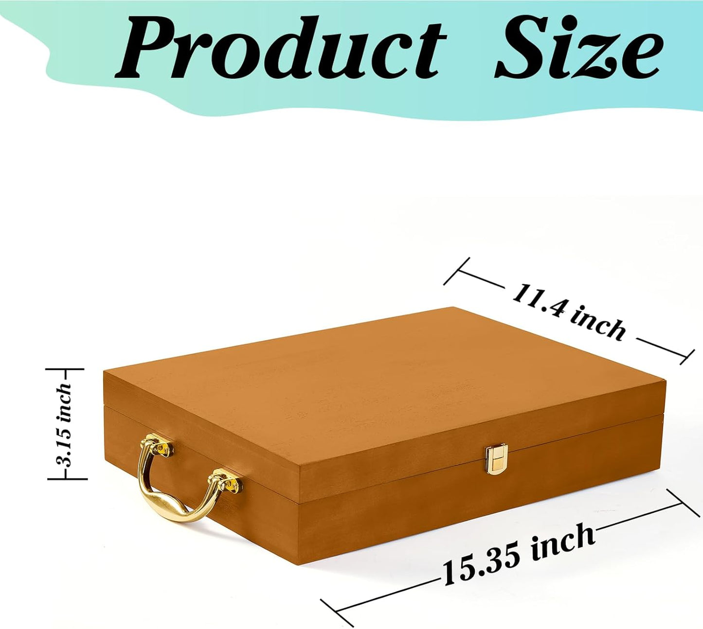 Wooden Silverware Chest without Silverware, Flatware Storage Box with Felt Lined, Silverware Organizer with Lid, Silverware Case for 12 Sets of Utensils, Walnut