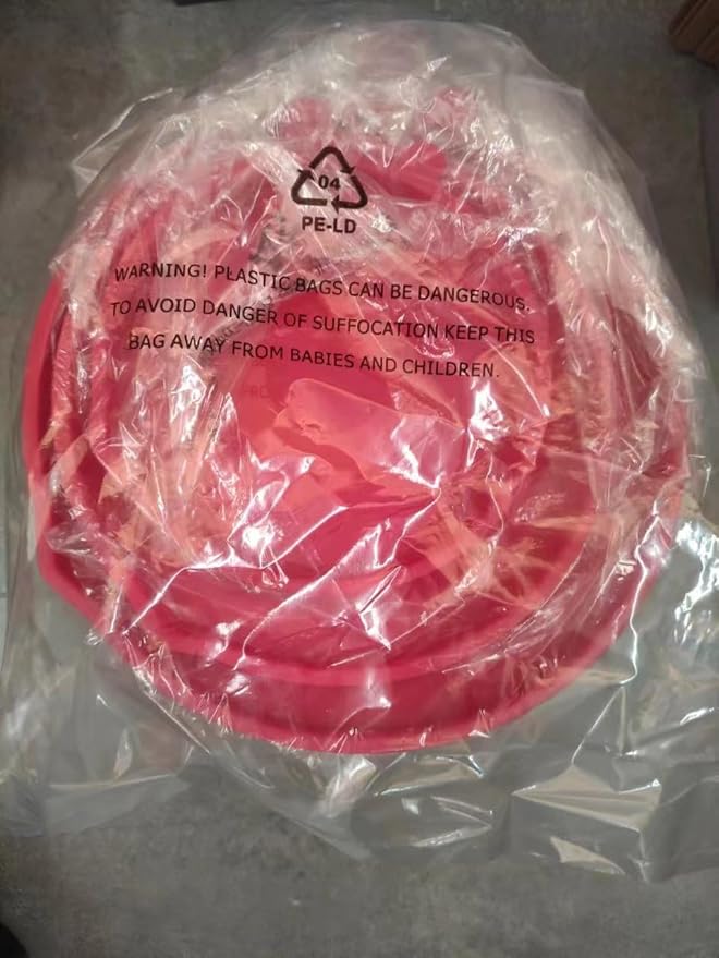 Rorence Mixing Bowls with Lids Set: Stainless Steel Mixing Bowls with Handles, Non-Slip Bottom & Pour Spout - Red, 3 quarts