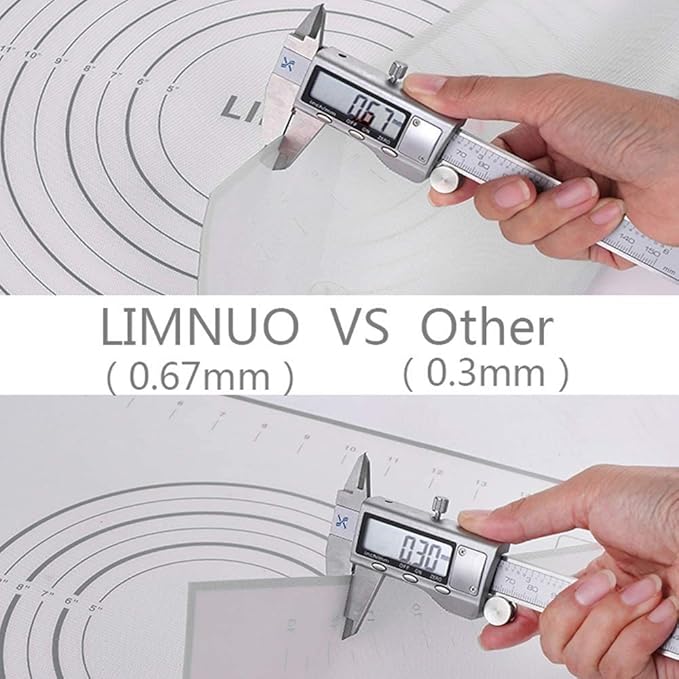 Silicone Baking Mat，Non Stick Rolling Dough with Measurements for Pie Pizza Cookies Fondant Making，Extra Thick Non Slip Silicone Pastry Mat