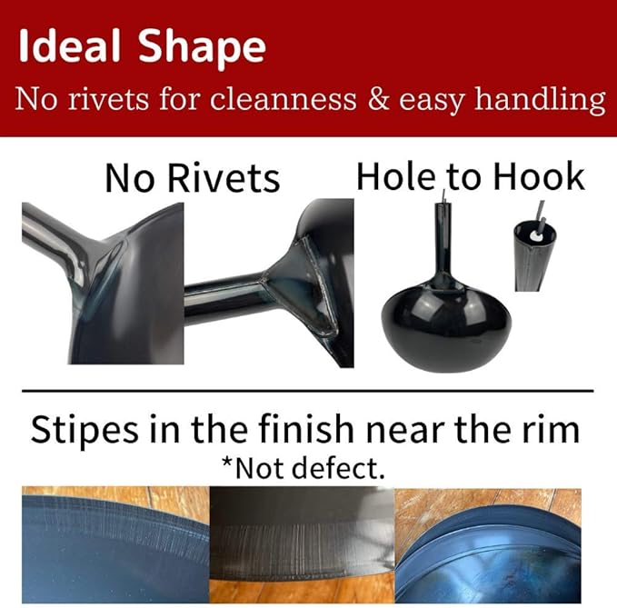 [Made in Japan] SOONEAR KOTE2 Light Weight Carbon Steel Wok 14 1/4" 2.73lb(30% less) Gas Fire Round Bottom Carbon Steel Handle No Rivets