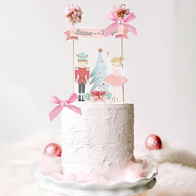 12 Pcs Mini Pink Pearl Bow Cake Toppers Pearl Bows Cake Decorations Ribbon Bowknot Birthday Cupcake Topper Pearls Bow Knot Ornament for Bachelorette Birthday Engagement Wedding Party Supplies