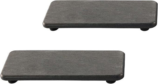 2 Pcs Water Absorbing Stone Trays, Kitchen/Bathroom Sink Soap Dish, Diatomite Tray Used for Hand Soap & Cosmetic Bottles in The Modern Home, 3.15" W x 6.3" L, Dark Gray