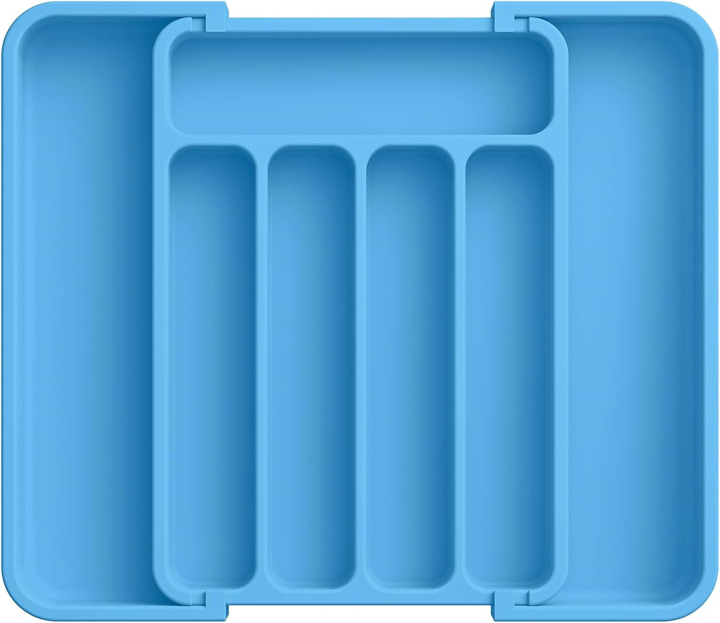 Aujen Silverware Organizer - Expandable Kitchen Drawer Organizer, Adjustable Utensil Organizer, Cutlery Tray for Forks, Knives, Multipurpose Kitchen Organizers and Storage Solution, Dark Blue, Medium