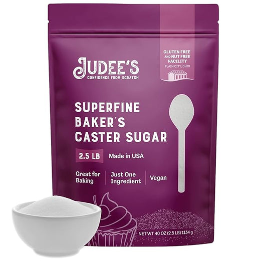 Judee's Gluten Free Superfine Caster Sugar - 2.5 lbs Delicious & Gluten-Free for Homemade Treats, Baked Goods, and Toppings - Airy & Smooth for Baking