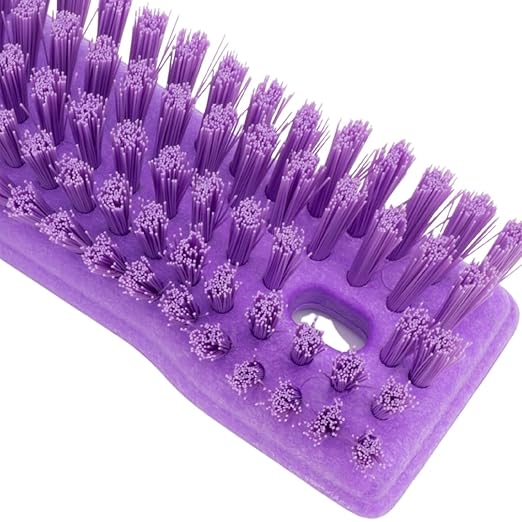 SPARTA Comfort Grip Scrub Brush Hand Brush for Bathroom, Kitchens, Countertop, Plastic, 8 Inches, Purple