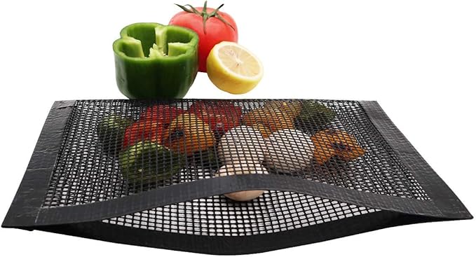 Bluedrop Non Stick Mesh Bag For Grill PTFE Toaster Oven Bags Barbecue Pockets Sheets Pack of 2