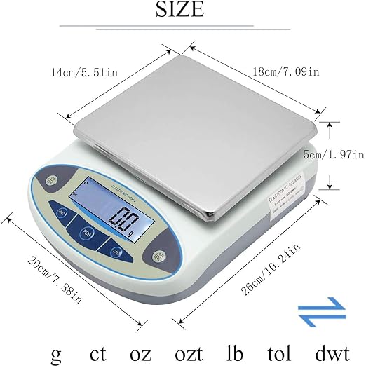 CGOLDENWALL Lab Scale 15kgx0.1g Digital Precision Scale Electronic Balance Laboratory Weighing Industrial Scale Kitchen Counting Scale Scientific Scale Calibrated 110V (15kg, 0.1g)